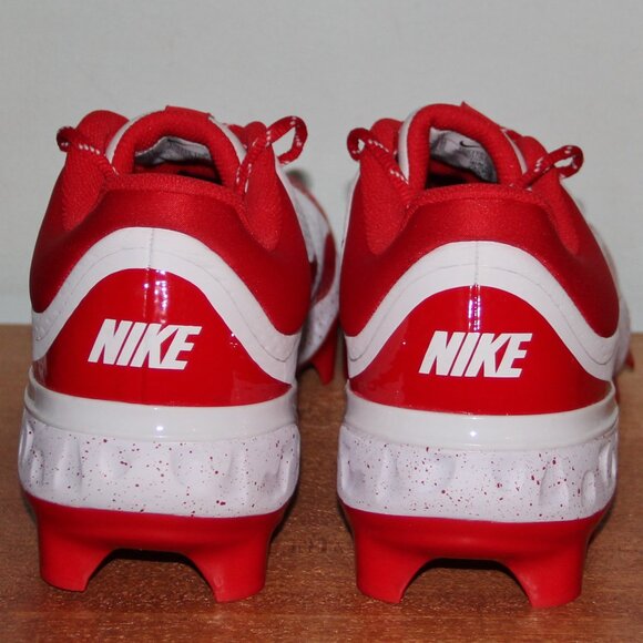 Nike Alpha Huarache Elite 4 Low MCS Baseball Cleats Mens 12 13 White Red - Picture 5 of 6
